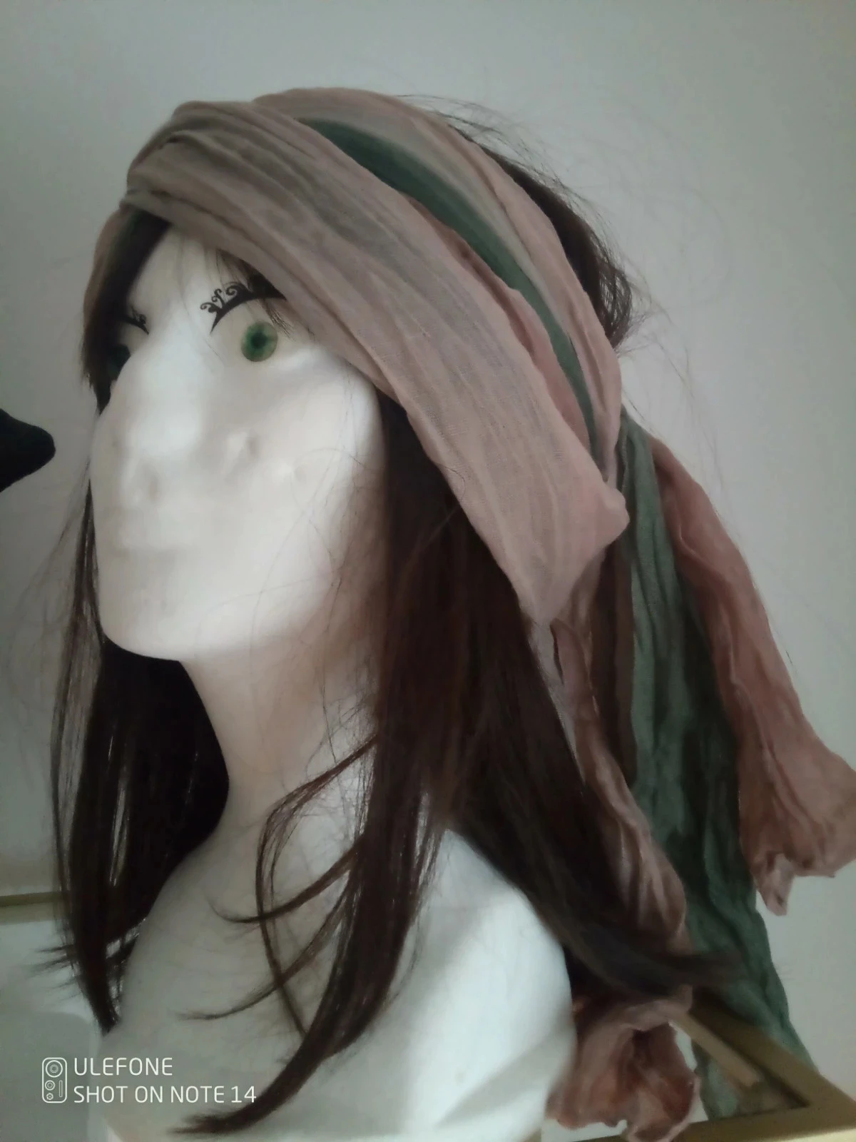 Foulard tye and Dye rosa e verde – photo 3